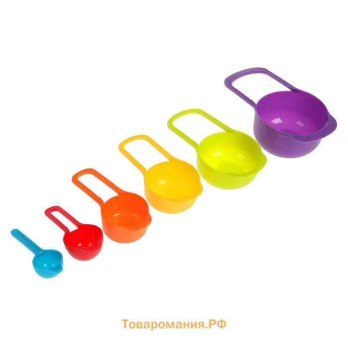 Набор мерных ложек  «Креатив», 6 шт.: 250 мл,125 мл, 85 мл, 60 мл,15 мл,7.5 мл, МИКС