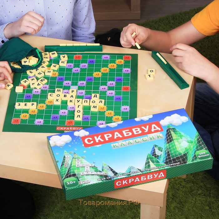 Настольная игра на составление слов «Скрабвуд Классик», 104 фишки, 10+