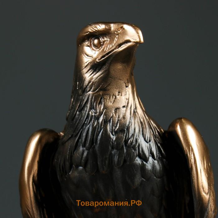 Фигурка гипс «Орёл», под бронзу, 10×27×10 см