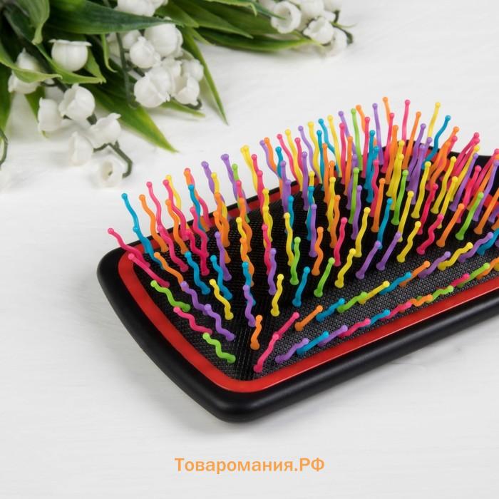 Расчёска массажная, 8×24 (±1) см, разноцветная