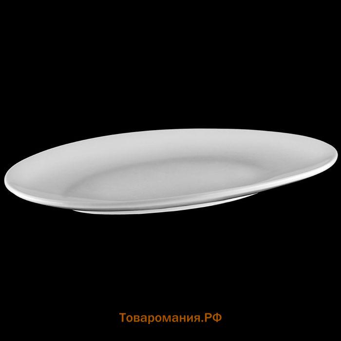 Блюдо овальное Wilmax Olivia, 13.5×20 см, фарфор, белое