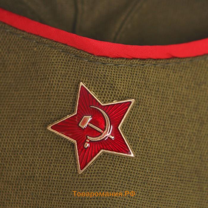 Карнавальный костюм для девочки «Военный», платье, ремень, пилотка, рост 92-104 см