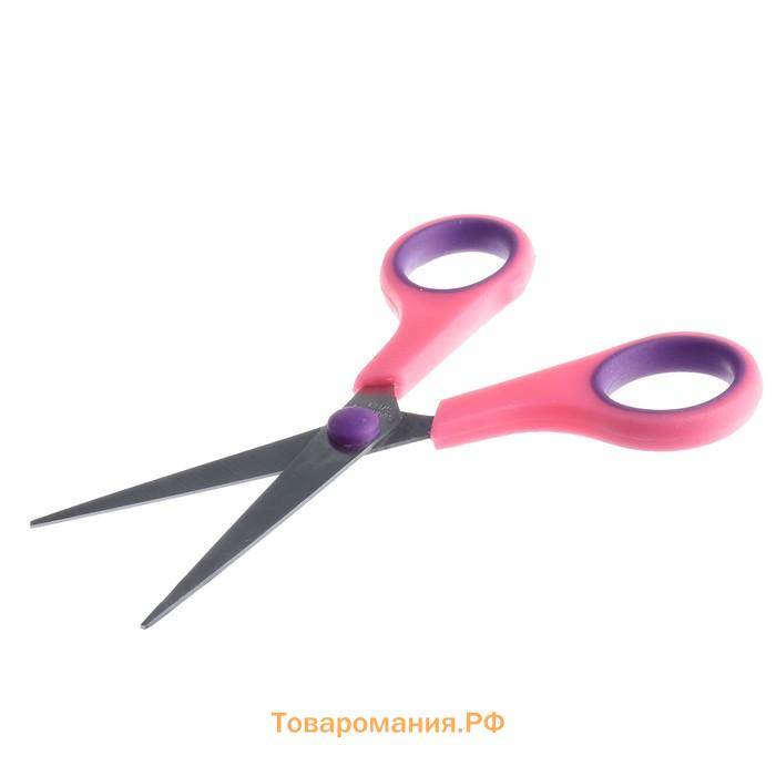 Ножницы канцелярские "Тропик", 13,5 см, пластиковые ручки, блистер, корпус МИКС