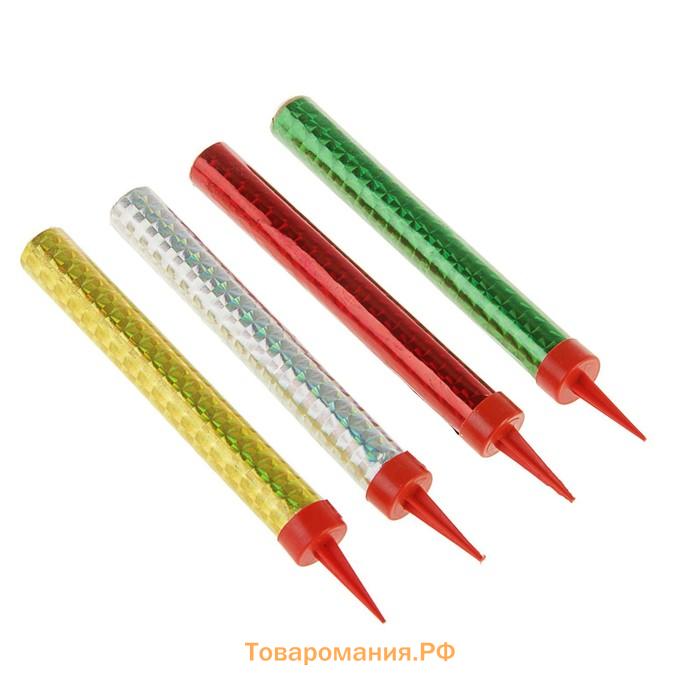 Свечи фонтаны для торта «Золотые искры», 12.5 см, 40 секунд, 4 шт.
