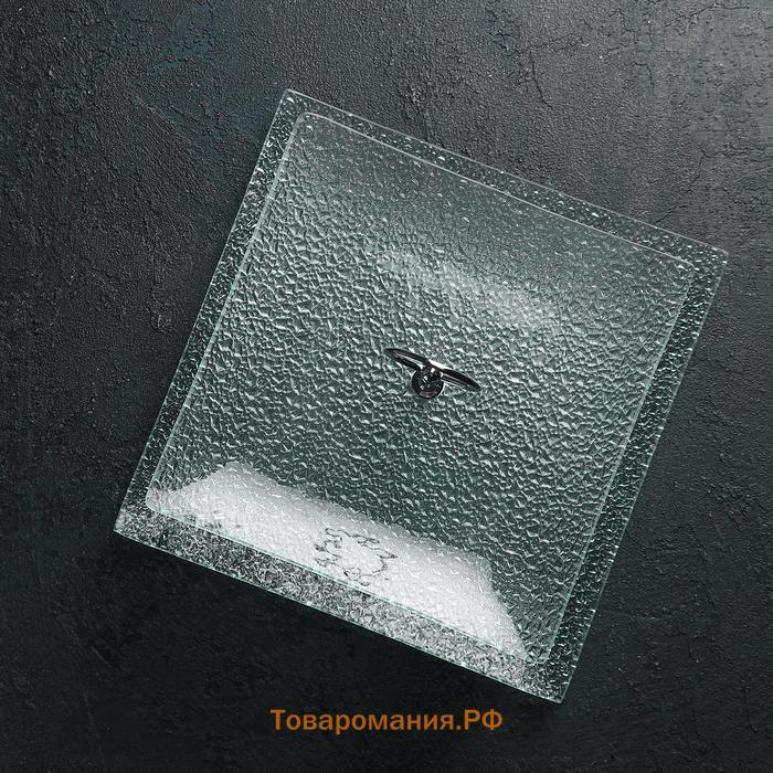Этажерка-фруктовница квадратная  «Акцент», 2 яруса, 25×22 см, стекло