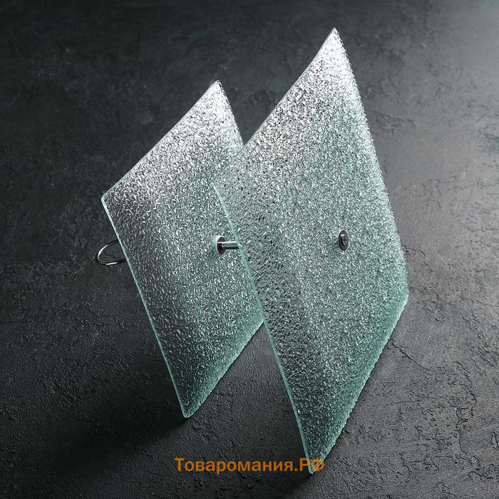 Этажерка-фруктовница квадратная  «Акцент», 2 яруса, 25×22 см, стекло