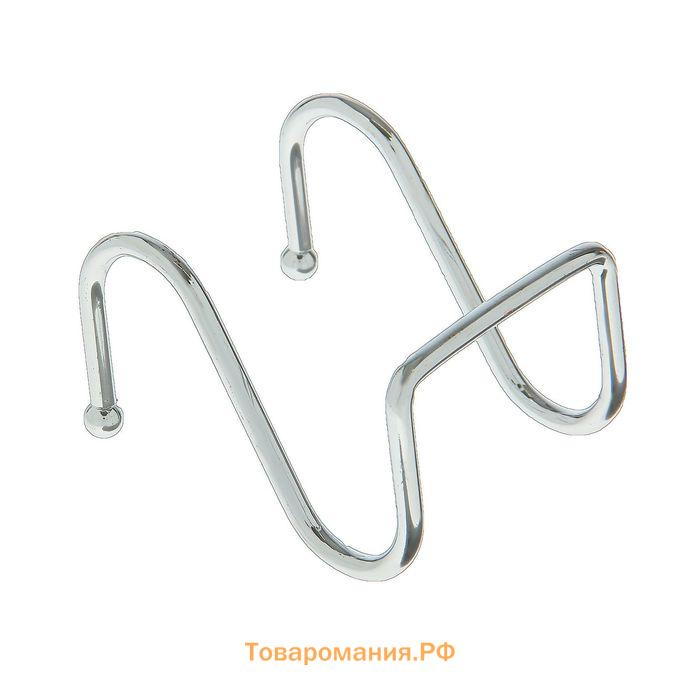 Крючок для рейлинга двойной, d=2.5 см, 6 см, хромированный