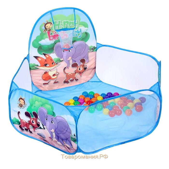 Палатка детская игровая - сухой бассейн для шариков «Зверята» без шаров