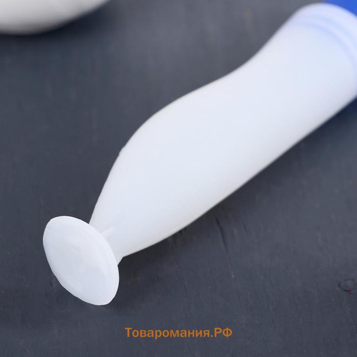 Кисть с резервуаром для масла и присоской  «Фобос», силикон, 17 см, цвет МИКС