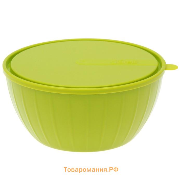 Салатник с крышкой Giaretti Fiesta, 2.8 л, пластик, МИКС