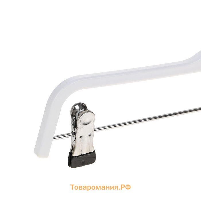 Плечики - вешалка для брюк и юбок , 37×16 см, широкие плечики, с зажимами, белые