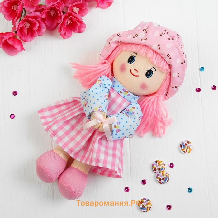 Мягкая кукла «Девочка», панамка в горошек, МИКС