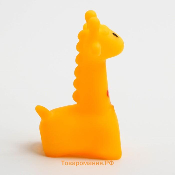 Резиновая игрушка для ванны «Жирафик», 7 см, с пищалкой, цвет МИКС, 1 шт, Крошка Я