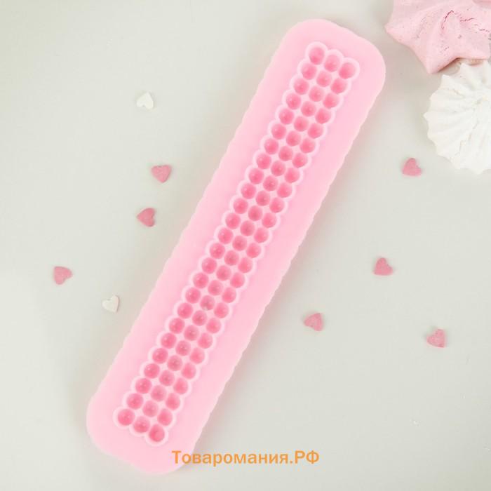 Молд для заливки  «Жемчуг», силикон, 17.5×4 см, розовый