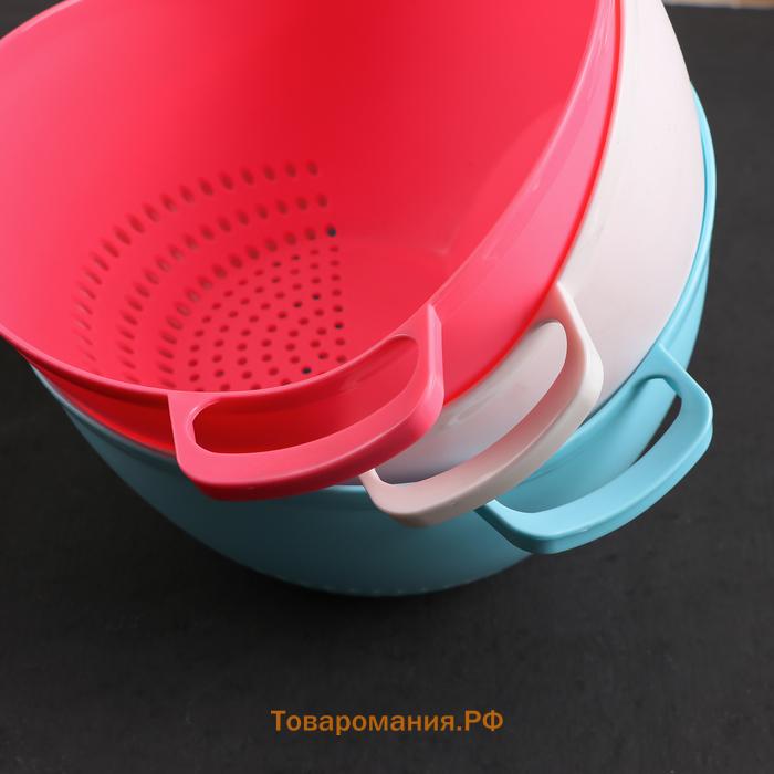 Дуршлаг кухонный  «Сердце», d=20 см, с ручками, МИКС