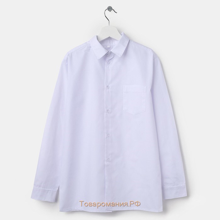 Школьная рубашка для мальчика, цвет белый, рост 116 см