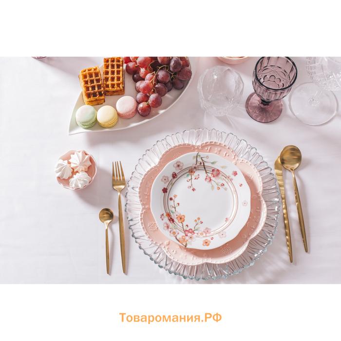 Набор столовых приборов Magistro «Фолк», 4 предмета, нержавеющая сталь, золотистый
