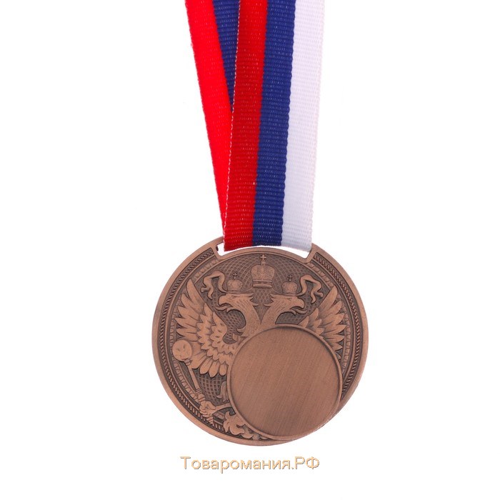 Медаль под нанесение «Герб», d= 5 см. Цвет бронза. С лентой