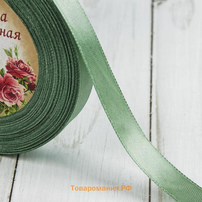 Лента атласная, 12 мм, 23±1 м, фисташковая №65