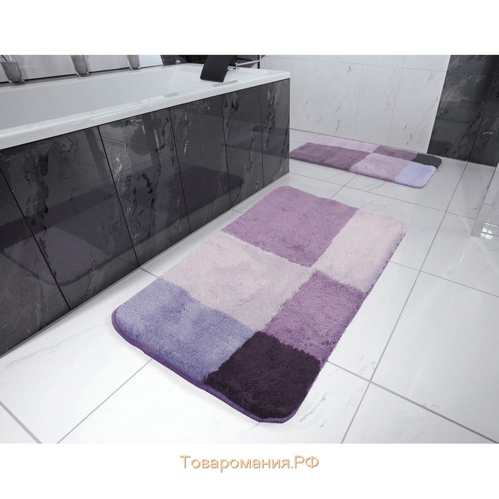 Коврик для ванной комнаты Pisa, цвет фиолетовый 55х50 см