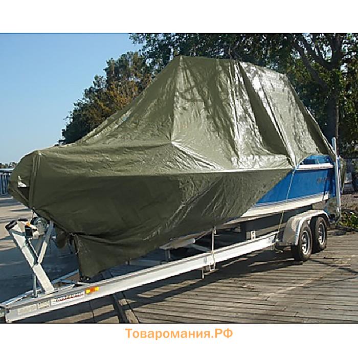 Тент защитный, 4×3 м, плотность 120 г/м², УФ, люверсы шаг 1 м, зелёный/серебристый