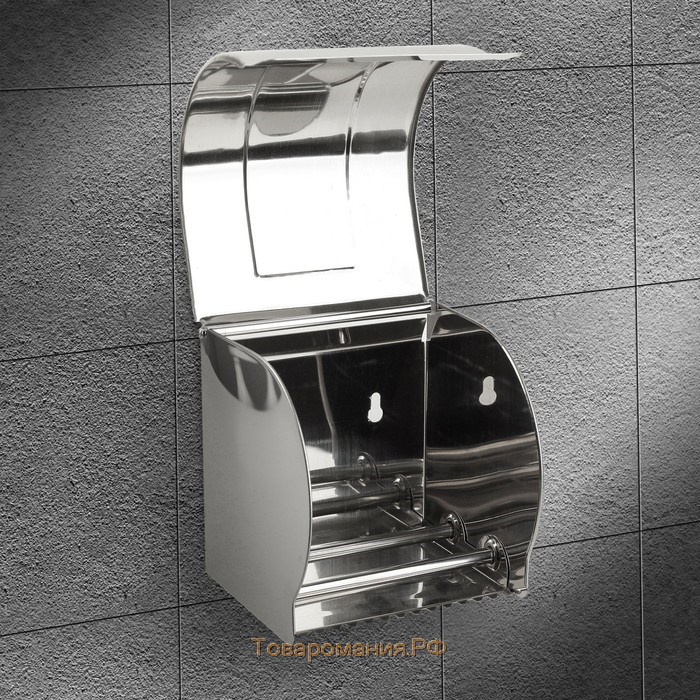 Держатель для туалетной бумаги, без втулки 12×12,5×12 см, цвет хром зеркальный