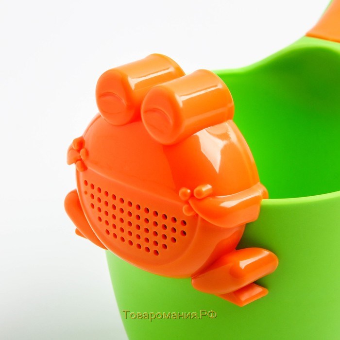 Ковш пластиковый для купания и мытья головы, детский банный ковшик «Лягушонок», 500 мл., с леечкой, цвет МИКС