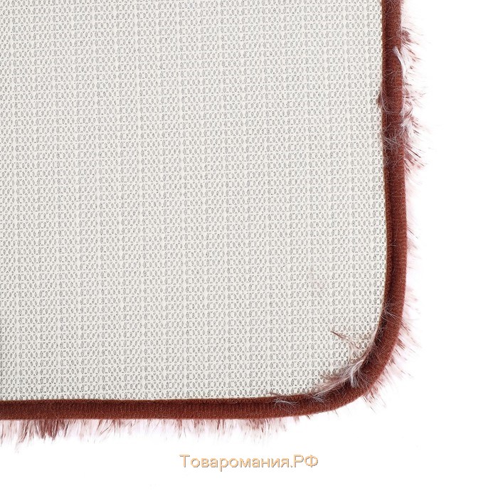 Набор ковриков для ванной и туалета «Пушистик», 2 шт, 38×40, 40×60 см, цвет коричневый