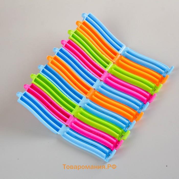 Зажимы для пакетов , 7.5 см, 10 шт., МИКС