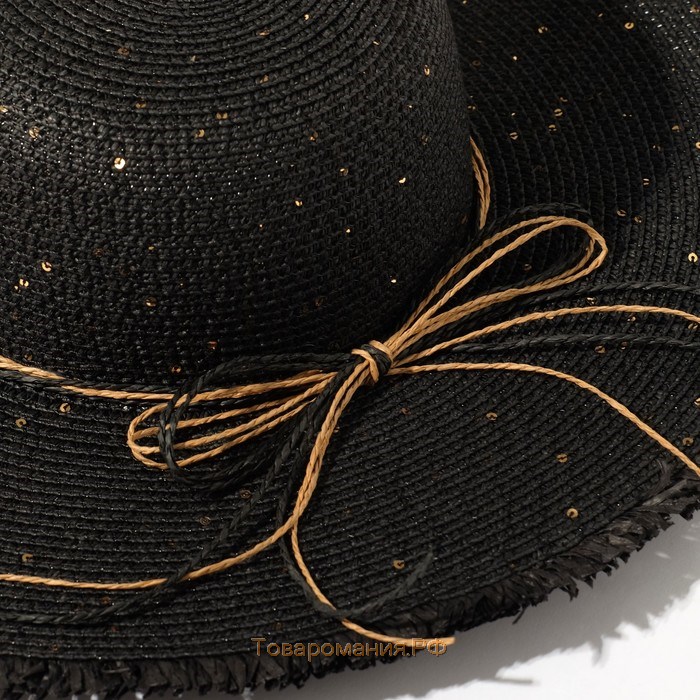 Шляпа женская MINAKU "Блеск", размер 56, цвет чёрный