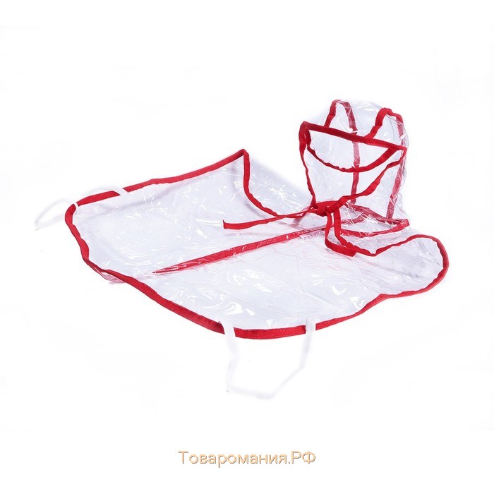 Дождевик с капюшоном для собак OSSO, р. 25 (ДС 25 см), прозрачный, окантовка микс цветов
