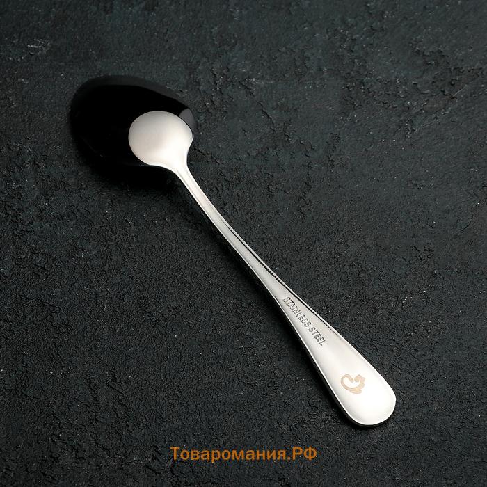 Ложка столовая из нержавеющей стали  «Таун», длина 20,5 см, толщина 2 мм, цвет серебряный