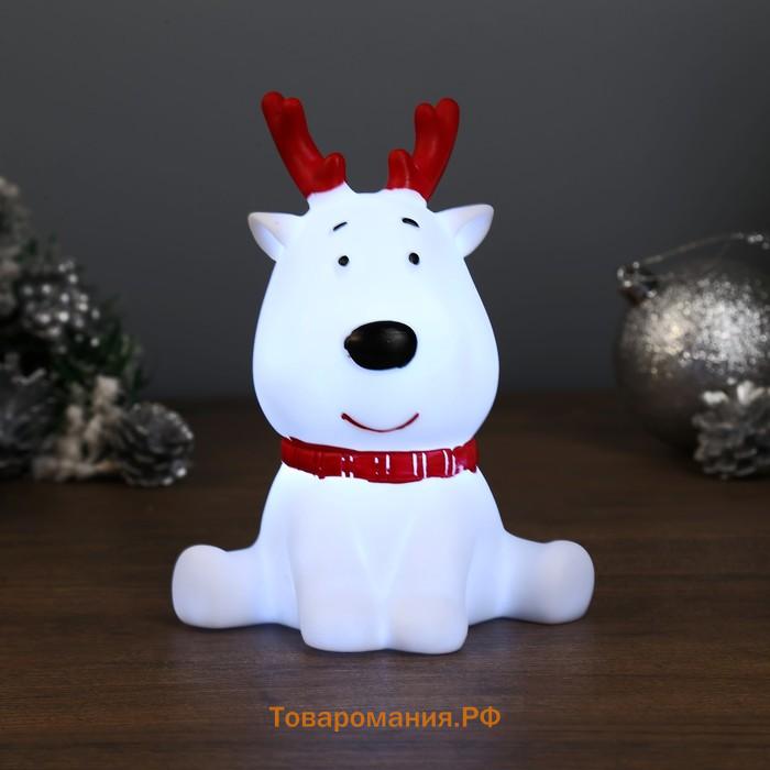 Фигурка светящаяся RISALUX «Олененок с рожками», LED-ночник, 1 Вт, белый, 10.5×8×14 см