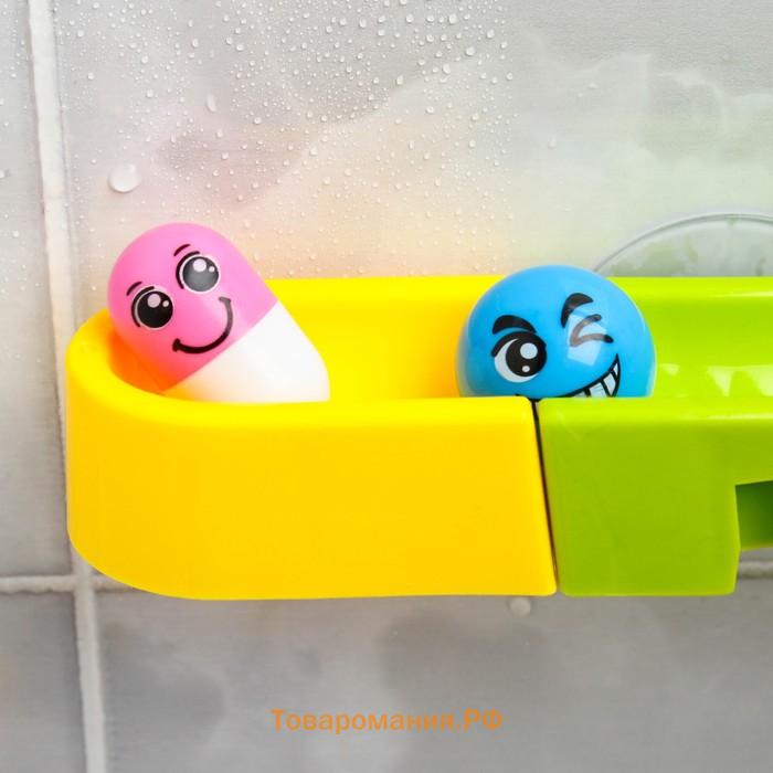 Игрушка водная горка для игры в ванной, конструктор, набор на присосках «Утиный аквапарк»