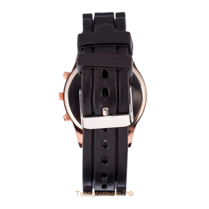 Часы наручные "Женева", ремешок силикон, d-3.5 см, черные