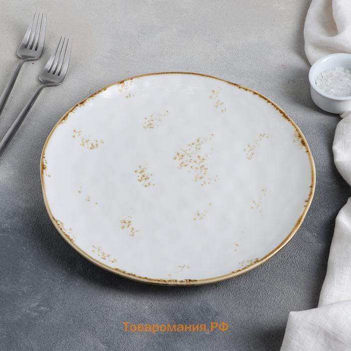 Тарелка  Organic Gold, d=27.5 см, фарфор, белая