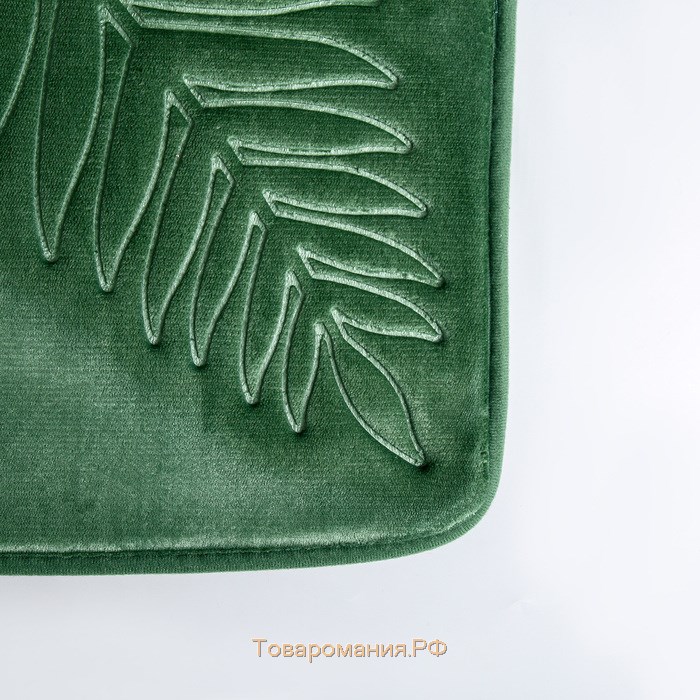 Набор ковриков для ванной и туалета «Тропики», 2 шт, 40×50 см, 50×80 см, цвет зелёный