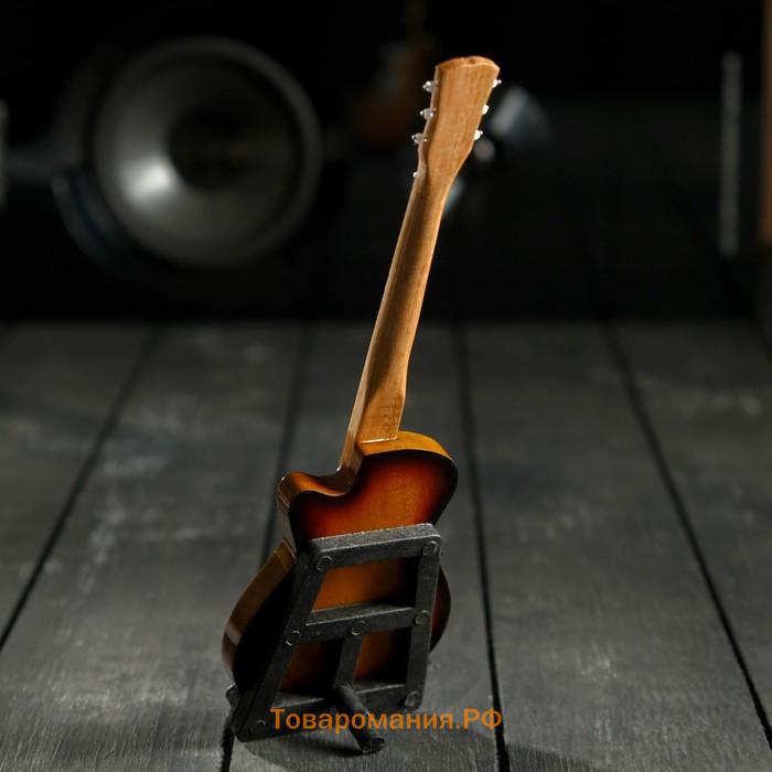 Гитара сувенирная "Gibson Es" чёрно-жёлтая, на подставке 24х8х2 см
