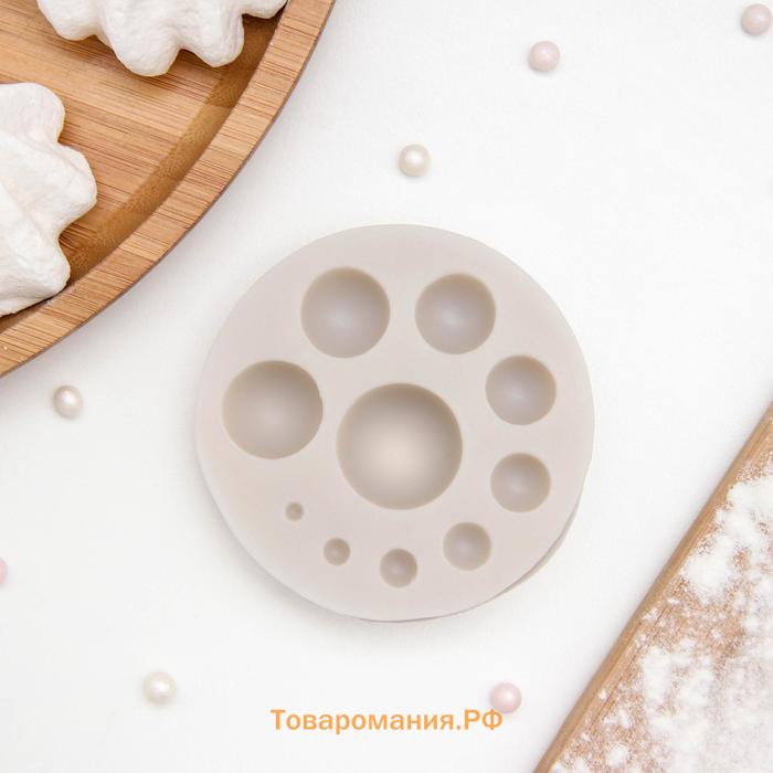 Молд для заливки  «Полусфера», силикон, 6.5×6.5×1.5 см, розовый