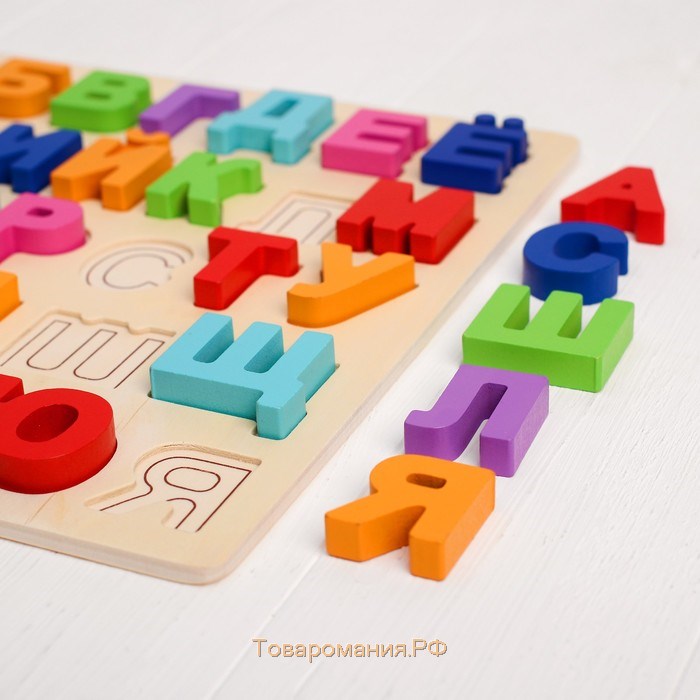 Развивающая игра рамка-вкладыш «Буквы» 2×29,5×29,5 см