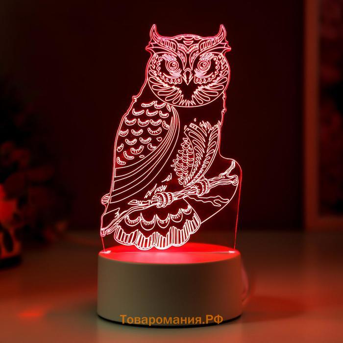 Светильник «Сова» LED RGB от сети