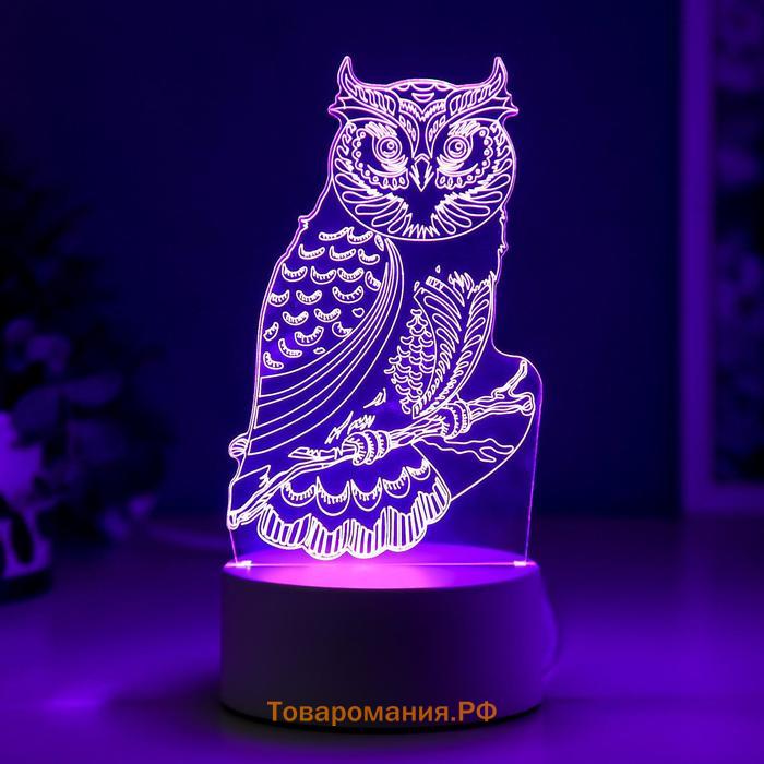 Светильник «Сова» LED RGB от сети