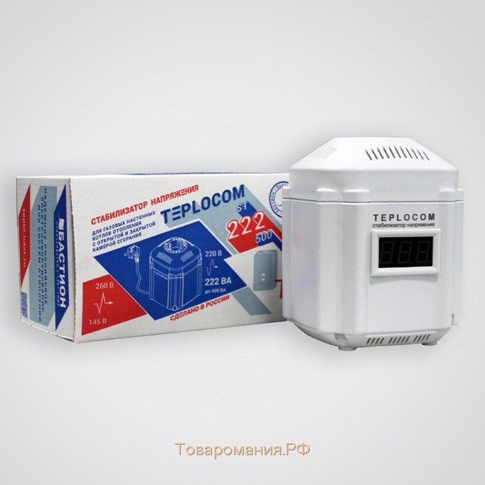 Стабилизатор напряжения для котла Teplocom ST-222/500-И, 222 ВА, 145-260 В, индикация