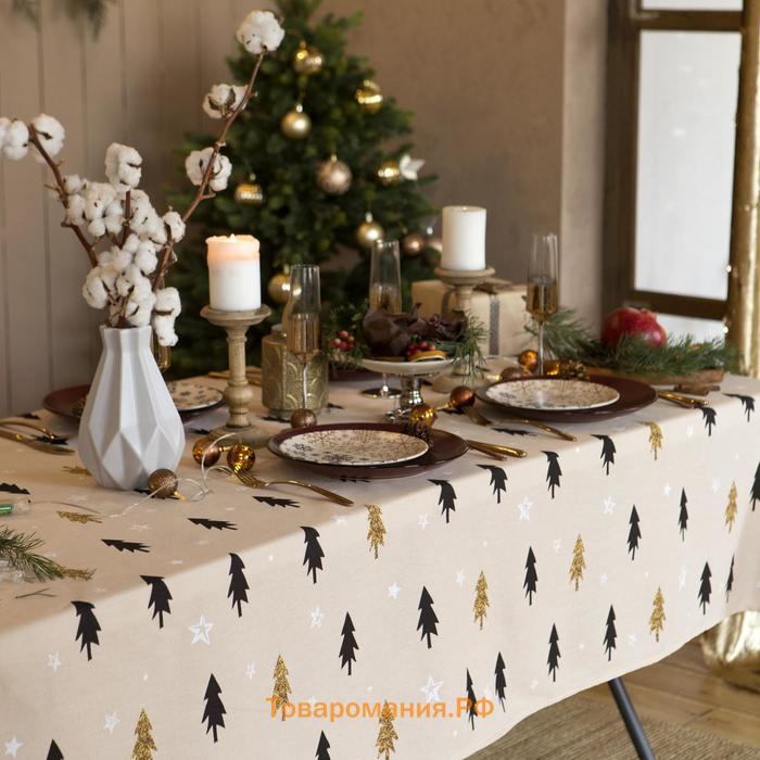 Скатерть новогодняя "" Christmas mood 146х110+/- 3см, 100%хл, рогожка 164 г/м2