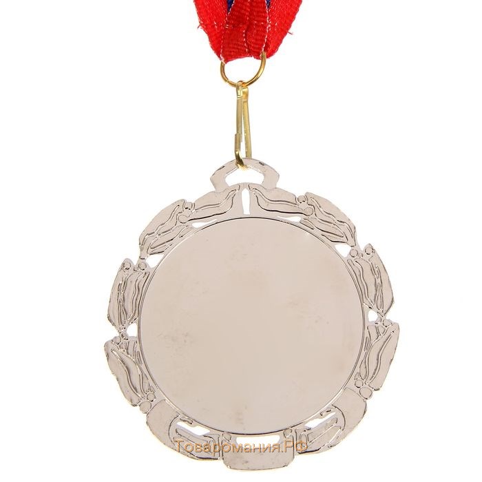 Медаль под нанесение 009, d= 7 см. Цвет серебро. С лентой