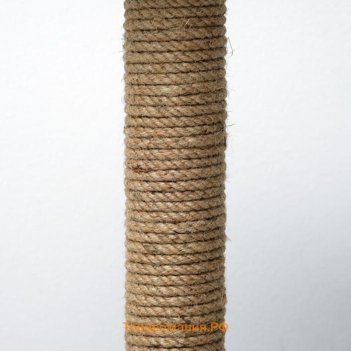Когтеточка "Полка" с подставкой, 30 х 30 х 40 см, джут,  серая с лапками