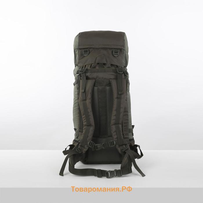 Рюкзак туристический, Taif, 70 л, отдел на шнурке, наружный карман, 2 боковых кармана, цвет олива
