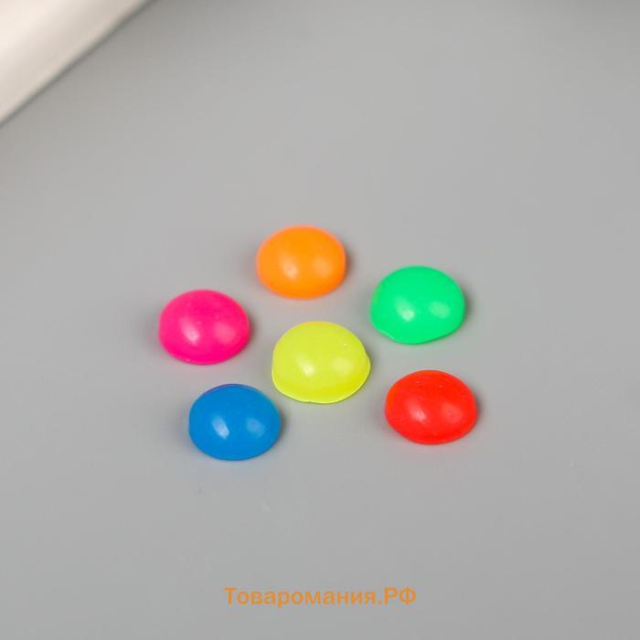 Топсы для творчества пластик "Разноцветные кружочки" глянец набор 30 шт 0,6х0,6 см