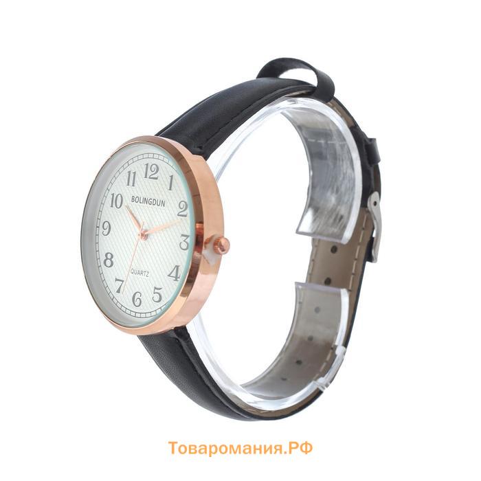 Часы наручные кварцевые мужские "Bolingdun", d-4 см, ремешок экокожа