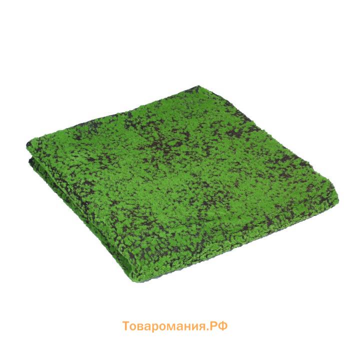 Мох искусственный, декоративный, полотно 1×1 м, зелёный на чёрном, Greengo